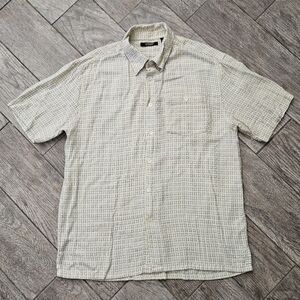 Mondo Di Marco Cream Short Sleeve Button Up Shirt Size M